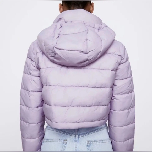 Zara lilac cropped puffer jacket - Picture 5 of 14